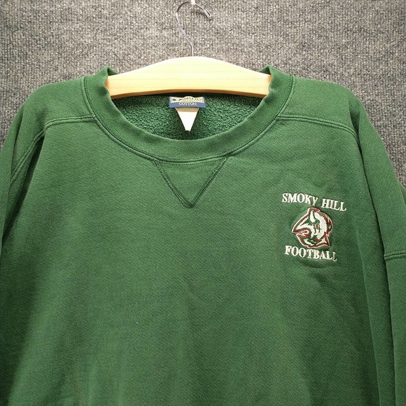 Discus Athletic Men's Pullover Sweatshirt Green 2XL Vintage Smoky Hill Football - Picture 3 of 14